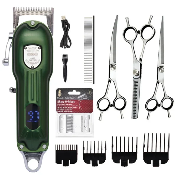 Dog Clippers: Rechargeable, Low Noise Metal Trimmer