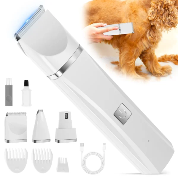 Dog Clippers USB Rechargeable Low Noise Pet Trimmer