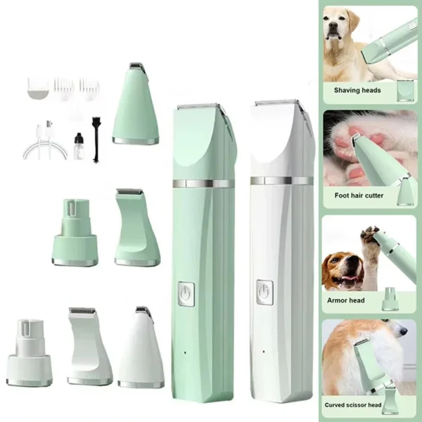 Dog Clippers: 4-in-1 Cordless Low Noise Grooming Trimmer
