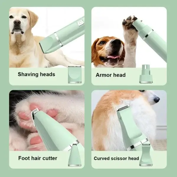 Dog Clippers - 4-in-1 USB Rechargeable Grooming Tool - Image 3