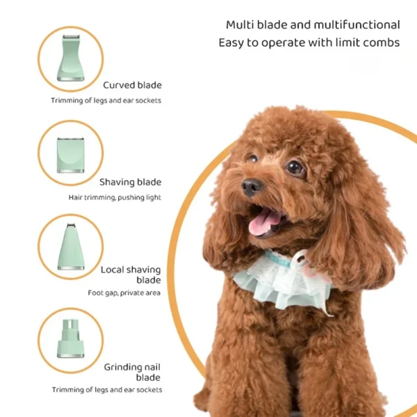 Dog Clippers 4-in-1 Grooming Trimmer with Blades - Image 4