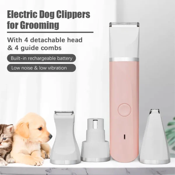 Dog Clippers 4-in-1 Cordless Low Noise Grooming Set - Image 2