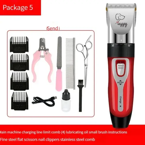 Dog Clippers Set with Ceramic Blade & Cordless Charging - Image 2
