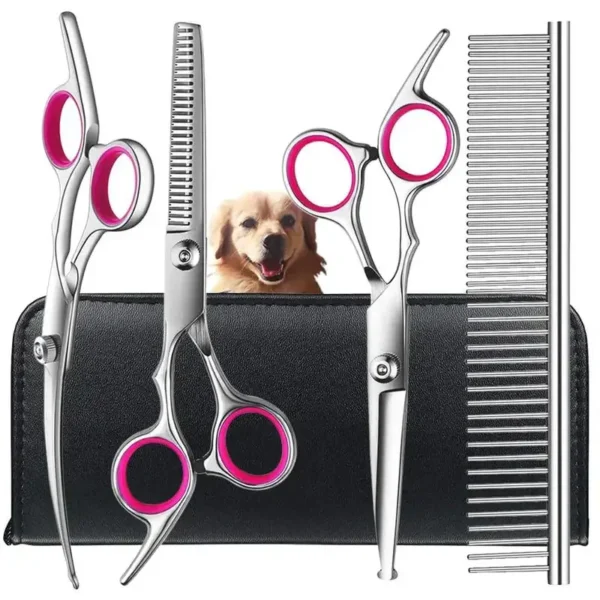Dog Clippers Set with Round Tips & Titanium Coating