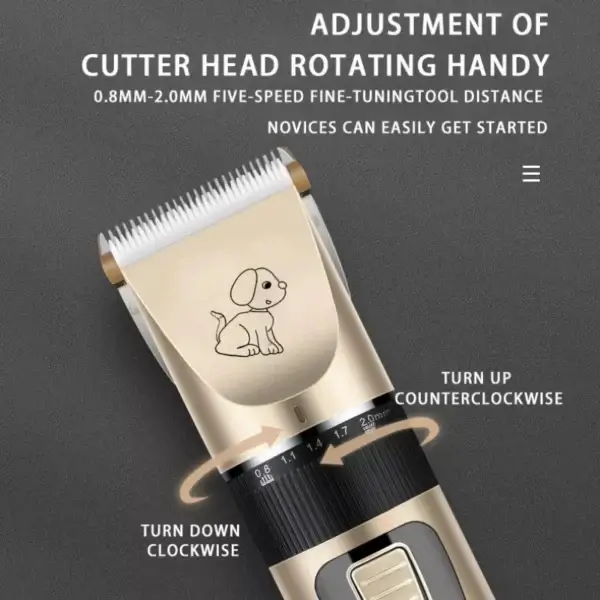 Dog Clippers Set with Ceramic Blade & Cordless Charging - Image 3