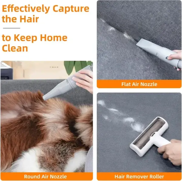 Dog Clippers Kit, 6 Tools, Vacuum Suction & Dryer 2-in-1 - Image 6