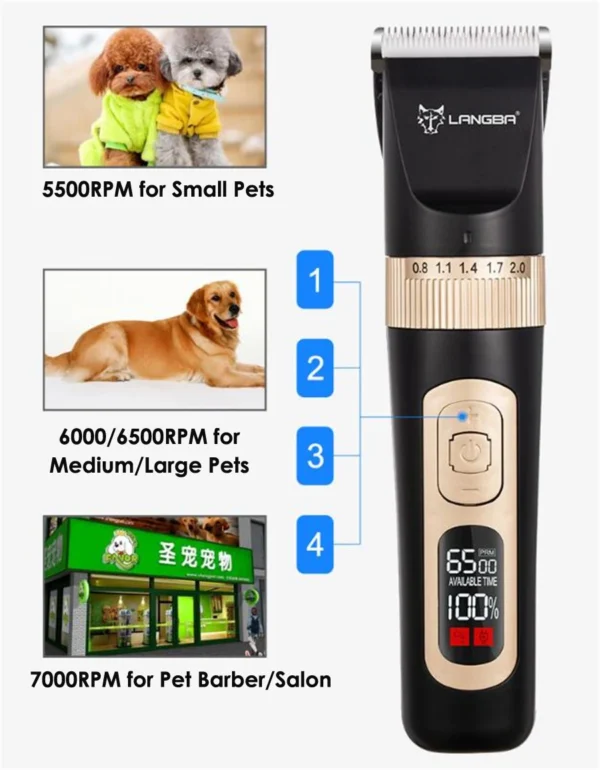 Dog Clippers Professional LCD USB Trimmer - Image 3