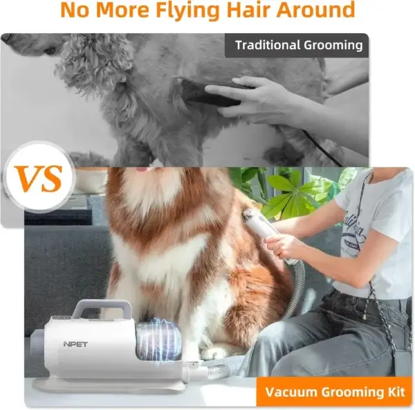 Dog Clippers Kit, 6 Tools, Vacuum Suction & Dryer 2-in-1 - Image 5