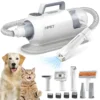 Dog Clippers Kit, 6 Tools, Vacuum Suction & Dryer 2-in-1