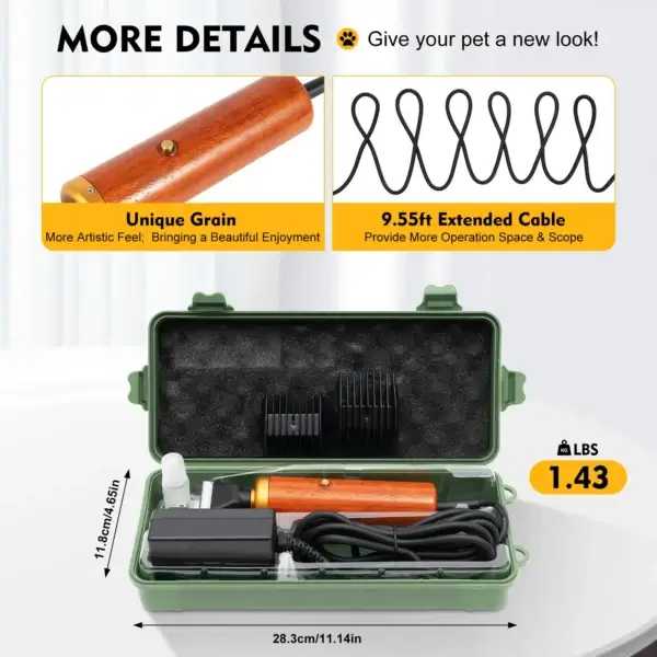 Dog Clippers - Portable Grooming Kit with Storage Box - Image 3