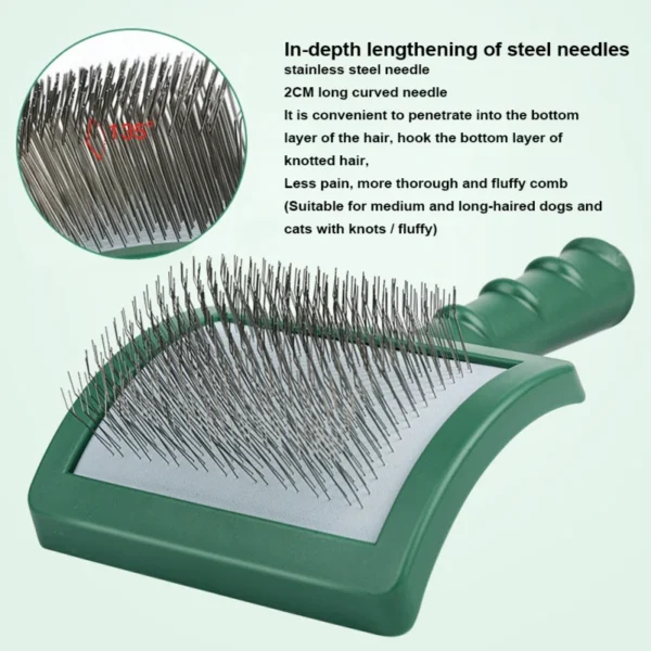 Dog Clippers - Extra Long Pin Slicker Grooming Brush - Image 3